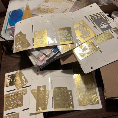 Crafting Embossing Lot - Premium Stencils, Emboss Glitter, etc.