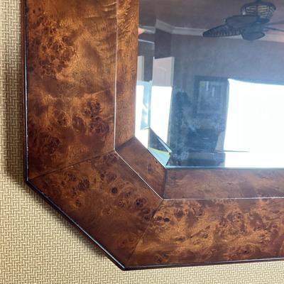 875 Williams Sonoma Burlwood Finish Beveled Mahogany Mirror