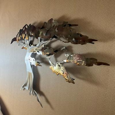 876 FRONTGATE Bronze, Copper, Stainless Windswept Pine Tree Wall Art