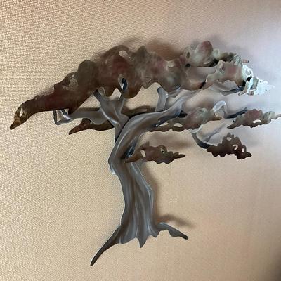 876 FRONTGATE Bronze, Copper, Stainless Windswept Pine Tree Wall Art