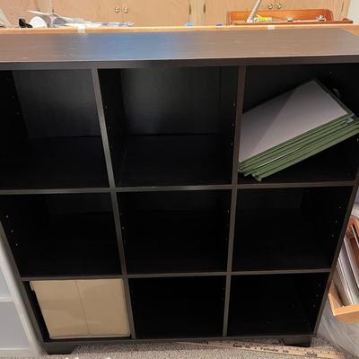 Lot 2 Shelves w. 5 Cloth Storage Cubes