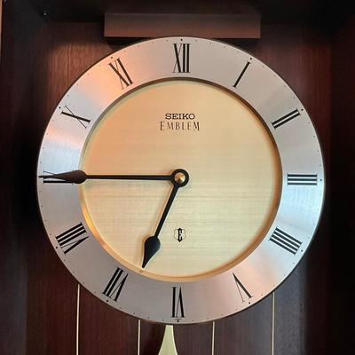 879 Seiko Emblem Mahogany Wall Clock