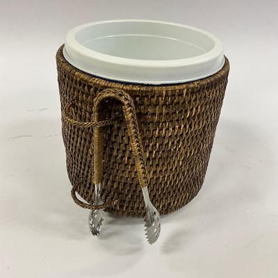 1034 Rattan Napkin Holder , Ice Bucket, Two Tier Handle Tray