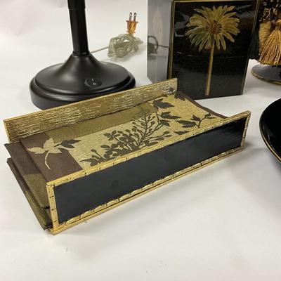 1040 Black Mike & Ally Palm Tree Bathroom Set
