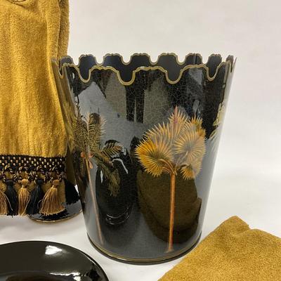 1040 Black Mike & Ally Palm Tree Bathroom Set