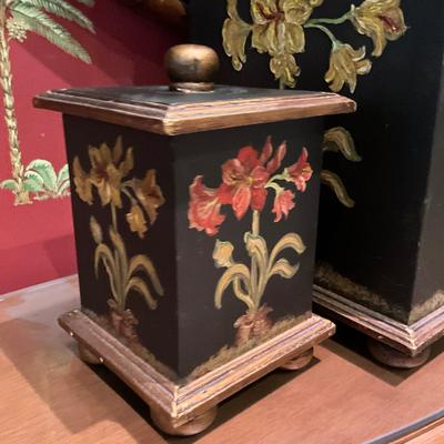 1043 Three Piece Handpainted Canister Set