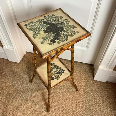 886 Bamboo Painted Two Shelf Stand