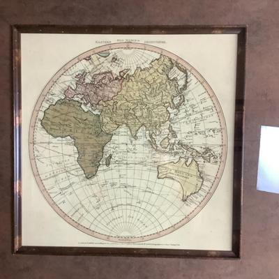 Pair of Matted Prints "Western New World of Hemisphere" & "Eastern Old World of Hemisphere"