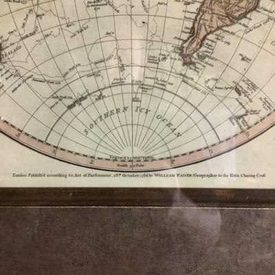 Pair of Matted Prints "Western New World of Hemisphere" & "Eastern Old World of Hemisphere"