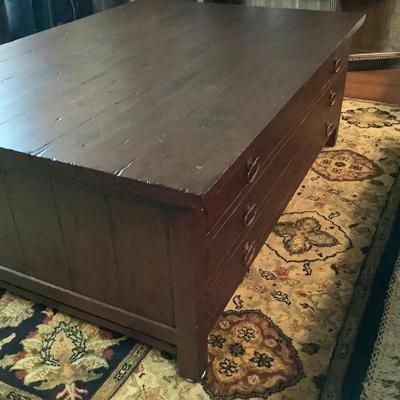 897 Large Six Drawer Mahogany Coffee Table