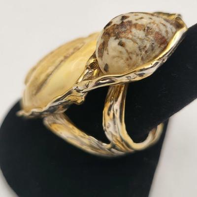 Shell Encrusted Heart Box & Two Large Shell Rings