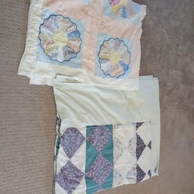 2 HANDMADE QUILTED THROWS