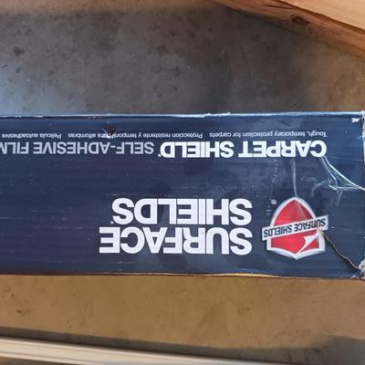 CARPET SHIELD, SAWHORSE LEGS, CARDBOARD SHIMS AND MORE