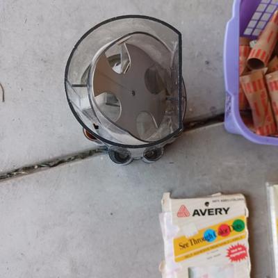 COIN COUNTER AND ROLLS, LABELS AND PENS