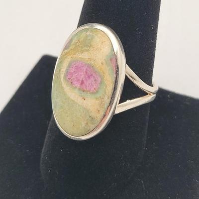 Three SS Rings - Ruby In Zoisite, Natural Amber & Opal 24.7gr