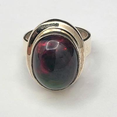 Three SS Rings - Ruby In Zoisite, Natural Amber & Opal 24.7gr