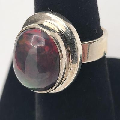 Three SS Rings - Ruby In Zoisite, Natural Amber & Opal 24.7gr