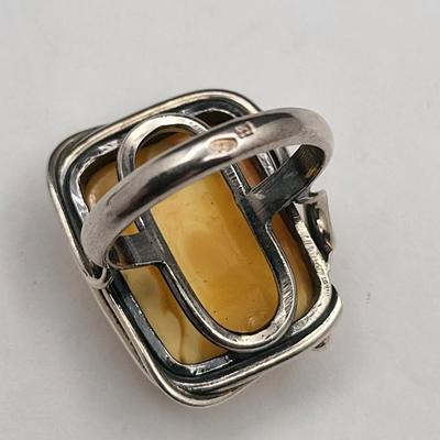 Three SS Rings - Ruby In Zoisite, Natural Amber & Opal 24.7gr