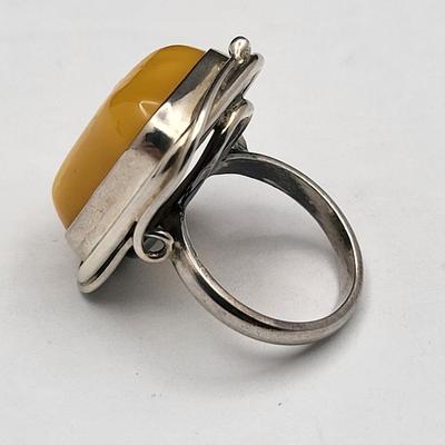 Three SS Rings - Ruby In Zoisite, Natural Amber & Opal 24.7gr