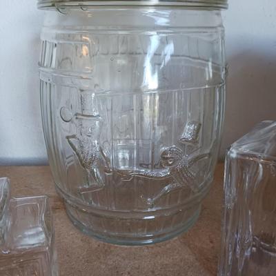 PLANTERS PEANUTS GLASS CANISTER, COFFEE GRINDER, PYREX BOWL AND MORE
