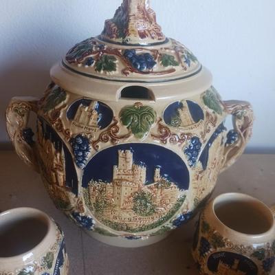 SOUP TUREEN/PUCH BOWL W/CUPS MADE IN GERMANY
