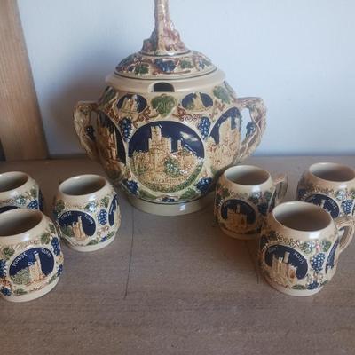 SOUP TUREEN/PUCH BOWL W/CUPS MADE IN GERMANY