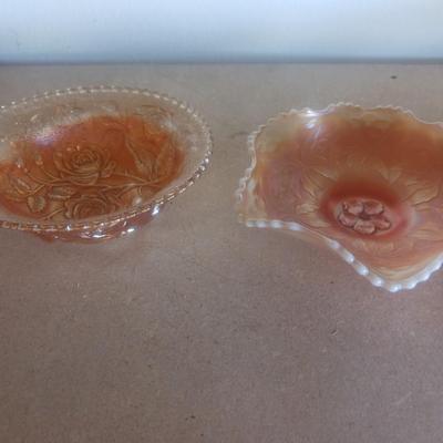 2 CARNIVAL GLASS BOWLS