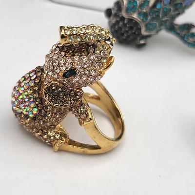 Bling Figurals - Rhinestone/Crystal Brooch, Rings