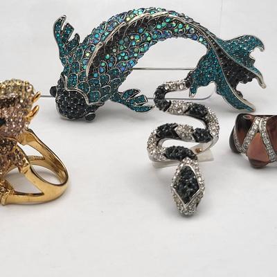 Bling Figurals - Rhinestone/Crystal Brooch, Rings