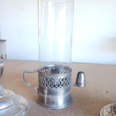SILVER PLATED CANDLE HOLDERS