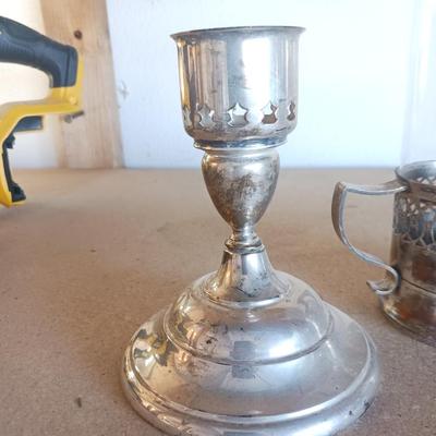 SILVER PLATED CANDLE HOLDERS