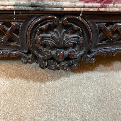 Antique French Baroque Carved Walnut Upholstered Wingback Chair