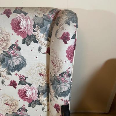 Antique French Baroque Carved Walnut Upholstered Wingback Chair