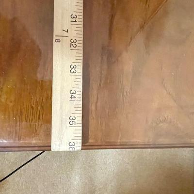 Vintage Rattan Bamboo Coffee Table with Wood Tabletop