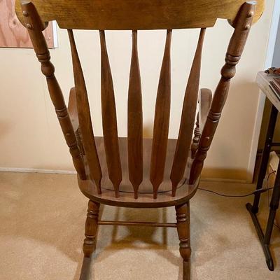 Vintage Walnut Wood Rocking Chair - very solid!