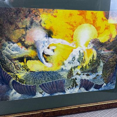Surrealistic Watercolor Painting Framed Under Glass Signed!!!