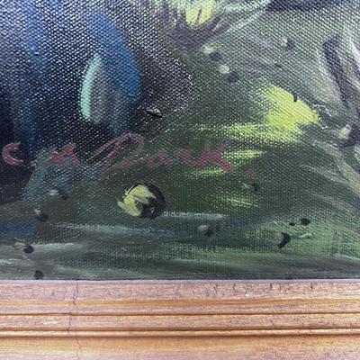 Stage Coach Actual Painting Acrylic Singed by  C.S. Park 