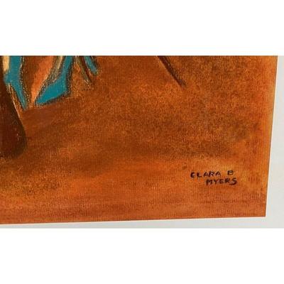 original painting CARICATURE CARD GAME SIGNED CLARA B MYERS