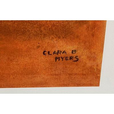 original painting CARICATURE CARD GAME SIGNED CLARA B MYERS