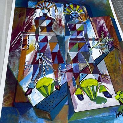 Art Print on Canvas, South Western Sun Dance or Corn Dancers ?  