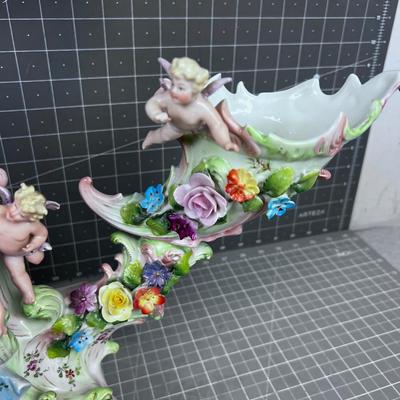 Dresden Floral Cherubs CENTERPIECE 