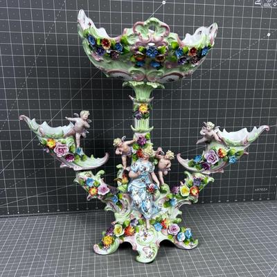 Dresden Floral Cherubs CENTERPIECE 