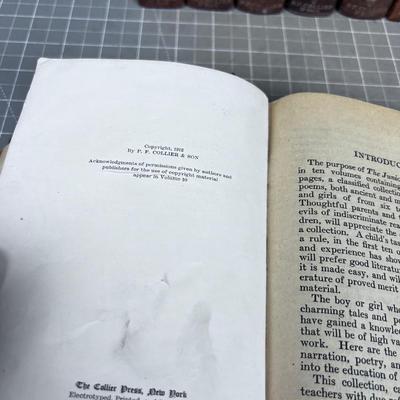 Partial Set of the Junior Classics, Leather Bound, Dated 1912 Volumes 1-7 and 9 