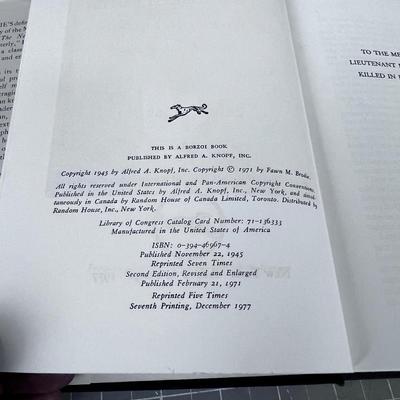 BANNED BOOK! COLLECTIBLE! No Man Knows My History; Joseph Smith By Fawn Brodie 2 Edition 7th Printing. 