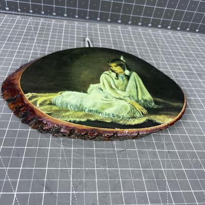 Indian Woman - Yellow Stone Souvenir Wall Plaque