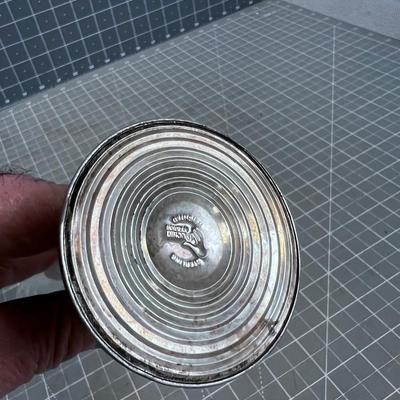 Antique Etched Glass Bud Vase, Weighted Sterling Base
