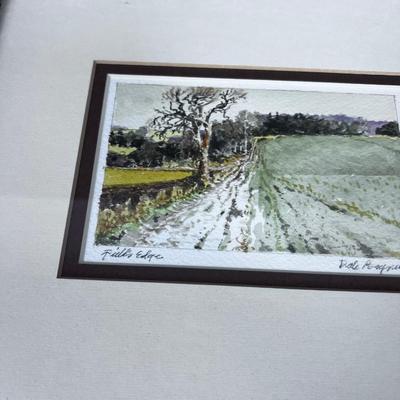 Water Color Framed under glass, FIELDS EDGE by Dale Bagner ? 