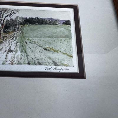 Water Color Framed under glass, FIELDS EDGE by Dale Bagner ? 