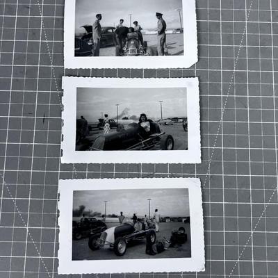 Series of Photographs of Midget Sand Racers