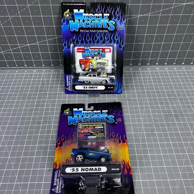 2 Muscle Machines, 55 Chevy NEW ON THE CARD 